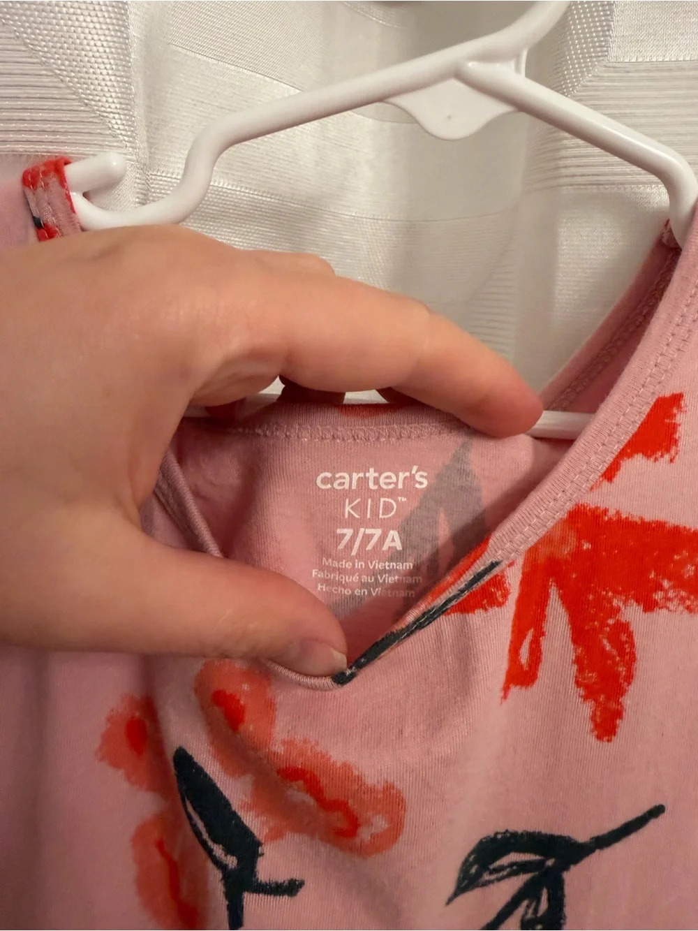 Carter’s light pink butterfly and flowers dress size 7